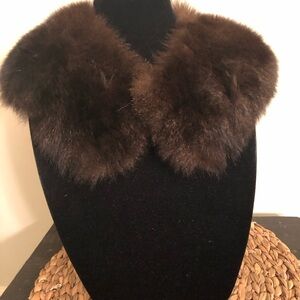 Elegant Brown Faux Fur Collar Neckware